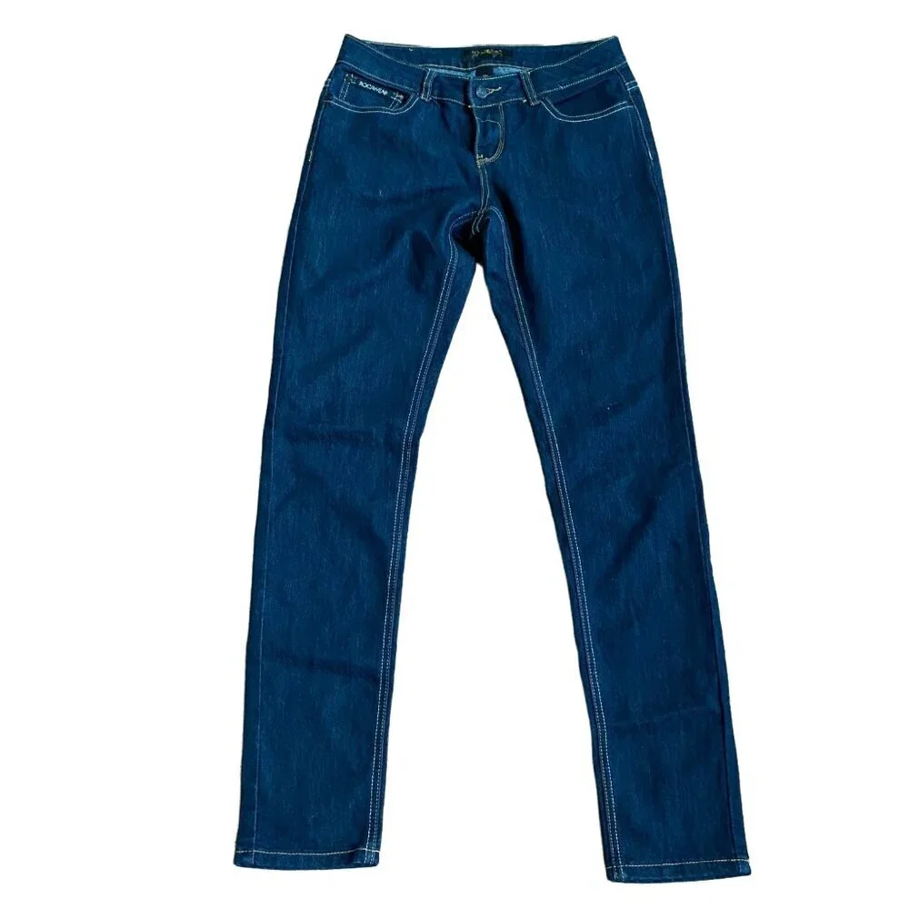 Rocawear Womens Skinny Fit Embroidered Denim Jeans Size 7 Blue Stretch Cotton - Picture 4 of 6